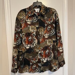 Vintage Milano Tiger, Lion & Leopard Shirt Size Large